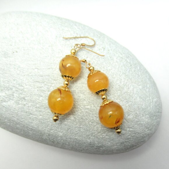 Faux Amber Earrings - Picture 4 of 6